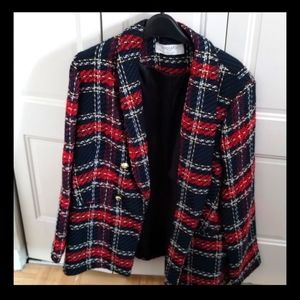 Tweed plaid blazed